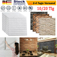 20 STK 3D Tapeten Selbstklebend Steinoptik Wandpaneele Ziegelstein Wandaufkleber