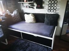 Jugendbett von Ikea, schwarz /weiß, 2 Schubladen, Lattenrost, Matratze 