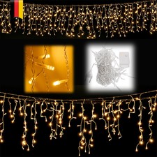 LED Eisregen Lichtervorhang Innen Außenbeleuchtung Vorhangschnur Lichterkette