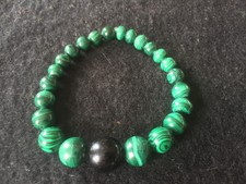 Heilstein- Edelstein- Stretch-Armband  MALACHIT/ONYX