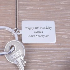 Versilberte Schlüsselanhänger-Ihre Nachricht Personalisierte Gravur Geschenk Schlüsselring Fob