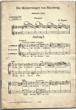 Altes Notenheft - Die Meistersinger von Nürnberg - Sopran und alt