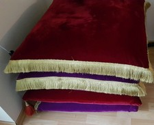 4 grosse Bodenkissen Samt rot/lila/gold  *Einzelstücke*