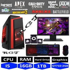 Schnell Gaming PC Computer Bündel Monitor Quad Core i5 16gb 1tb Win 10 2gb gt710