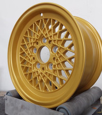 Mahle BBS Alufelgen 190 6,5Jx14 ET22 5/120 KBA40374 BMW Oldtimer Gold gepulvert