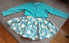 Set, Gr. 98/104, Rock + Strickjacke Palomino / Okaidi Türkis