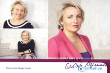 Handsignierte Autogrammkarte von Constanze Angermann - HR FERNSEHEN