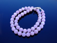 Kunzite Natur Edelstein Halskette 8mm Perlen Silber 16-30 Zoll Healing Stone