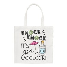 Klopf klopf ist Gin O 'Clock regelmäßige Beuteltasche Tasche Funny betrunken Witz