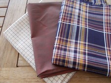 Stoffpaket Karos changierend Baumwolle ca. 0,90x1,60 / 0,85x1,40 / 0,87x1,60 cm