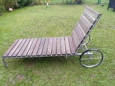 Gartenliege aus Teakholz und Edelstahl