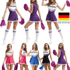 Damen Cheerleader Kostüm Cheer Leader Outfit Squad Kostüm High School Uniform DE