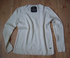 SUPERDRY PREMIUM Strick Pullover M/L 38/40 Zopfmuster ITALIAN CASHMERE BLEND TOP