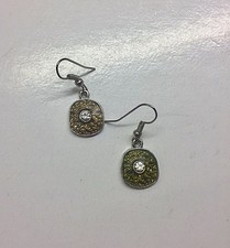 Ohrringe Emaille Ohrhänger braun-gelb-grün Farbe + Kristall damen