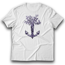 Ankerbaum Anker Baum T-Shirt Design 122 - 3XL 100% Baumwolle Normalgröße Weiß