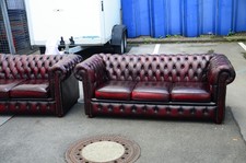 Chesterfield Dreier Sofa in  Blut Rot schwarz teil 1 von 2 direkt aus England