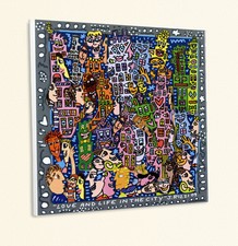 Love and life in the city Herz Menschen Lachen Kunstdruck Poster Rizzi Platte 69