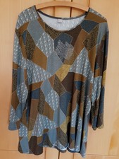 NEUWERTIG ❤ Tunika Shirt T-Shirt braun Straß Viskose stretch ❤ Gr. 2-3XL 50/52