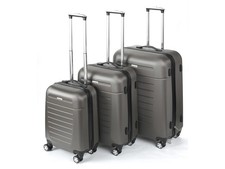 TrendLine Koffer-Trolley schwarz 3er-Set Kofferset Hartschalenkoffer Koffer