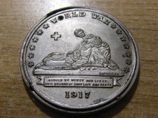 Eine interessante 2-teilige 1917 USA 1. Weltkrieg Medaille - ok Zustand - 39 mm