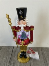 Deko Figur Soldat mit Schneekugel LED Farbwechsel leuchtend 34 cm ROT (R1m