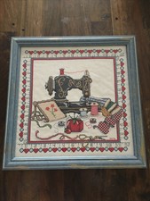 1996 handmade, genäht Nähen Gobelin Stickerei & gerahmt