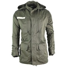Original Französische Armee oliv OD Jacke Fatigue Combat Military Parka mit Kapuze Baumwollsatin