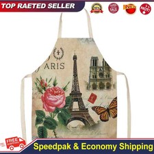 Eiffelturm Leinen Küche Schürze Haushalt Wasserdicht Öldicht Kochen Stachel