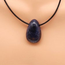 Saphir Anhänger - Trommelstein Tropfen Anhänger - Echtsteinschmuck - PowerSteine