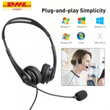 USB Headset Kopfhörer mit Mikrofon PC Laptop Headphone Telefon Stereo Computer