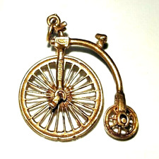 Nuvo Penny Farthing Fahrrad Charm Anhänger Anhänger 9ct Gold Fahrradtour Vintage Retro