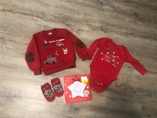 Erste Weihnachten Set Body Pullover Socken Print Ornament 74/80