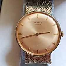 Herrenarmbanduhr Sarcar Geneve Swiss vergoldet 10K mit Originalarmband vergoldet