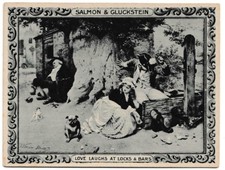 Lachs & Gluckstein - ""Berühmte Bilder (grün)"" (1912) - Karte #12 - Liebeslachen...