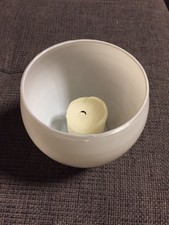 Teelichtglas Kerzenglas weiß rund Glas für Teelicht oder Kerze