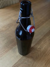 Glasflasche Groß mit Bügelverschluss und Tragebügel ca.34cm hoch und Ø 8cm. 