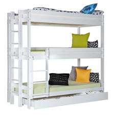 B-Ware Hochbett Dreifach 3Etagen Kinder Jugend Bett 90x200 Schublade Homestyle4u