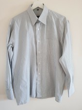 Herren Worldwear Manchester grau gestreiftes Shirt Größe Medium <EE284z