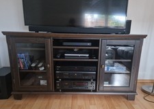 Ikea Markör TV-Schrank 2 Glastüren Kolonialstil wenge dunkelbraun Sideboard