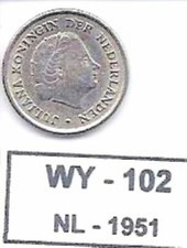 10 CENT MÜNZE JULIANA KONINGIN DER NIEDERLANDE 1951 (WY-102 NL)