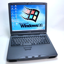 Windows 98 Vintage Laptop Toshiba Satellite Pro 4600 DVD 14.1" COM RS232  Win 98
