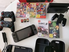 Nintendo Switch wie Neu + 5 Spiele Tasche Zubehörpaket uvm. Mario Kart etc. 