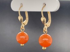 SCHMUCKJAGD OHRHÄNGER 333/- GELBGOLD MIT JASPIS ROT