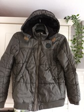 Defacto - Jungen 13 Jahre (158 cm) warmer Kharki Kapuze Herbst Wintermantel