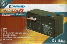 Conrad energie CP1290 Blei-Vlies Akku 6,35mm Faston Anschluss 12V 9Ah - A10