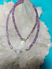   Amethyst  Amethrin Halskette  mit Mondstein und 925 Silber  Unikat. handmade 