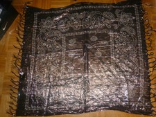 Halstuch m.  Paisleymuster u. Fransen , ca. 102 x 97 cm.