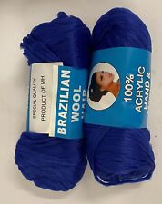 X2 brasilianische Wolle Faux Schlösser, Zöpfen, Verdrehungen Knitting Brasilien Blau. Garn