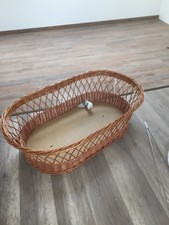 Stubenwagen XL natur Weidenkorb Matratze Himmelstange Wie Neu