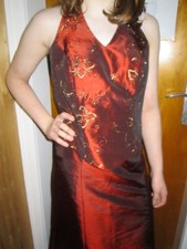 Ballkleid Abendkleid zur Feier Party Abiball in rot von MODESZENE Gr. 38 2teilig